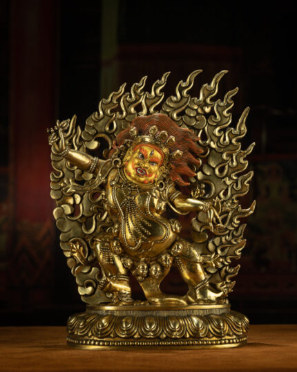 Angry Guru Padmasambhava Mahakala Statue for Spiritual Protection and Power