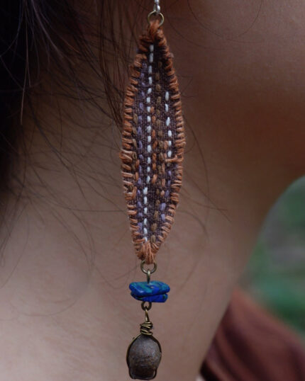 Wealth Embrace Earrings – Lapis Lazuli & Brass