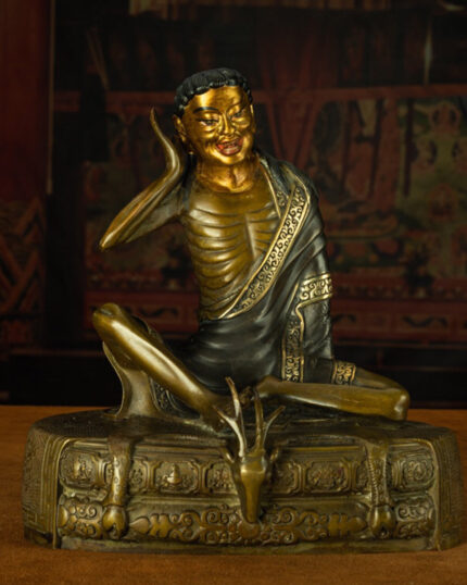 Qing Dynasty Venerable Milarepa Tibetan antique Buddha statue illumination Ganzi Monastery