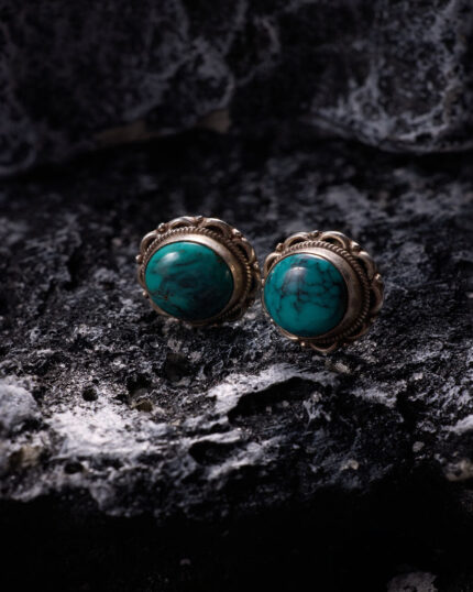 Turquoise Serenity Earrings – Sterling Silver & Raw Stone
