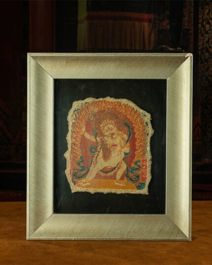 20th Century White Two-armed Mahakala Double Body Mural Tibetan Antique Thangka Purely Hand-painted