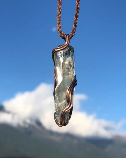 Celestial Clarity White Quartz Copper Pendant