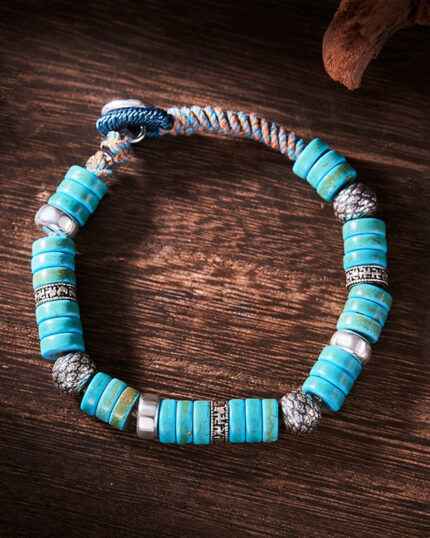 Turquoise Health Harmony Stering Silver Bracelet