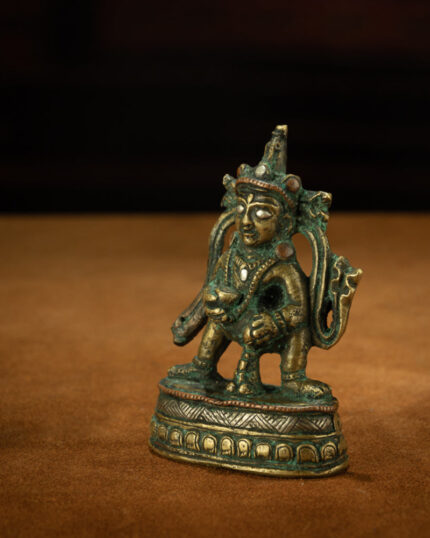 Guardian of Earthly Fortune: Inlaid Copper Black Jambhala Figurine