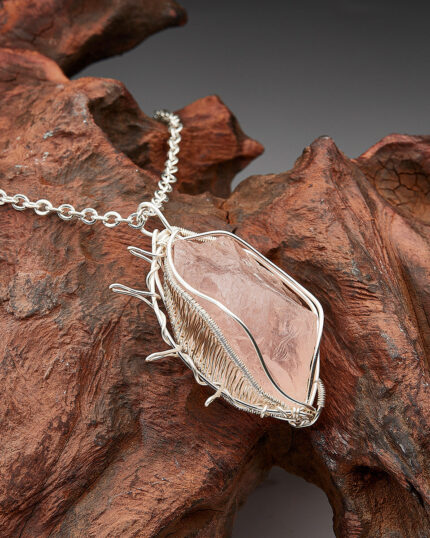 Eternal Love Rose Quartz Sterling Silver Pendants