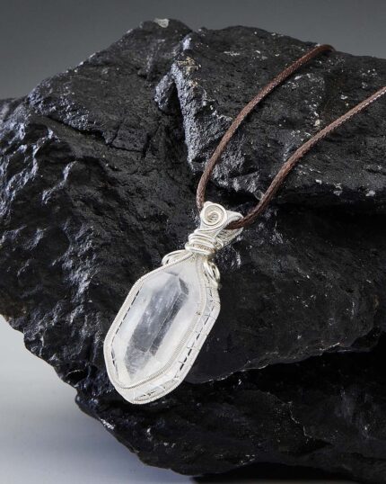 Healing Energy Clear Quartz Sterling Silver Pendant