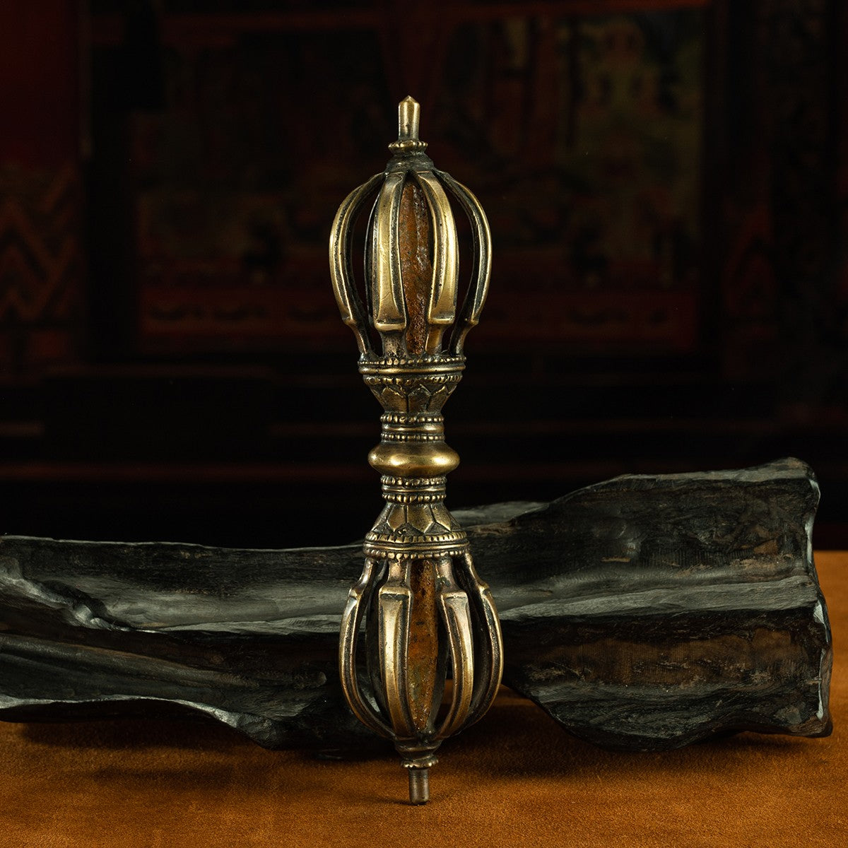 9_8a1c9453-08a6-4e2f-a570-ad23e48233c9.jpg 19 Century Demon-Subduing Tibetan Antique Vajra-Pestle Lima Copper From Samye Monastery - Image 1