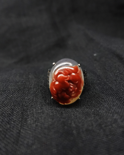 【Unique Item】 Peony Flower South Red Agate love Ring