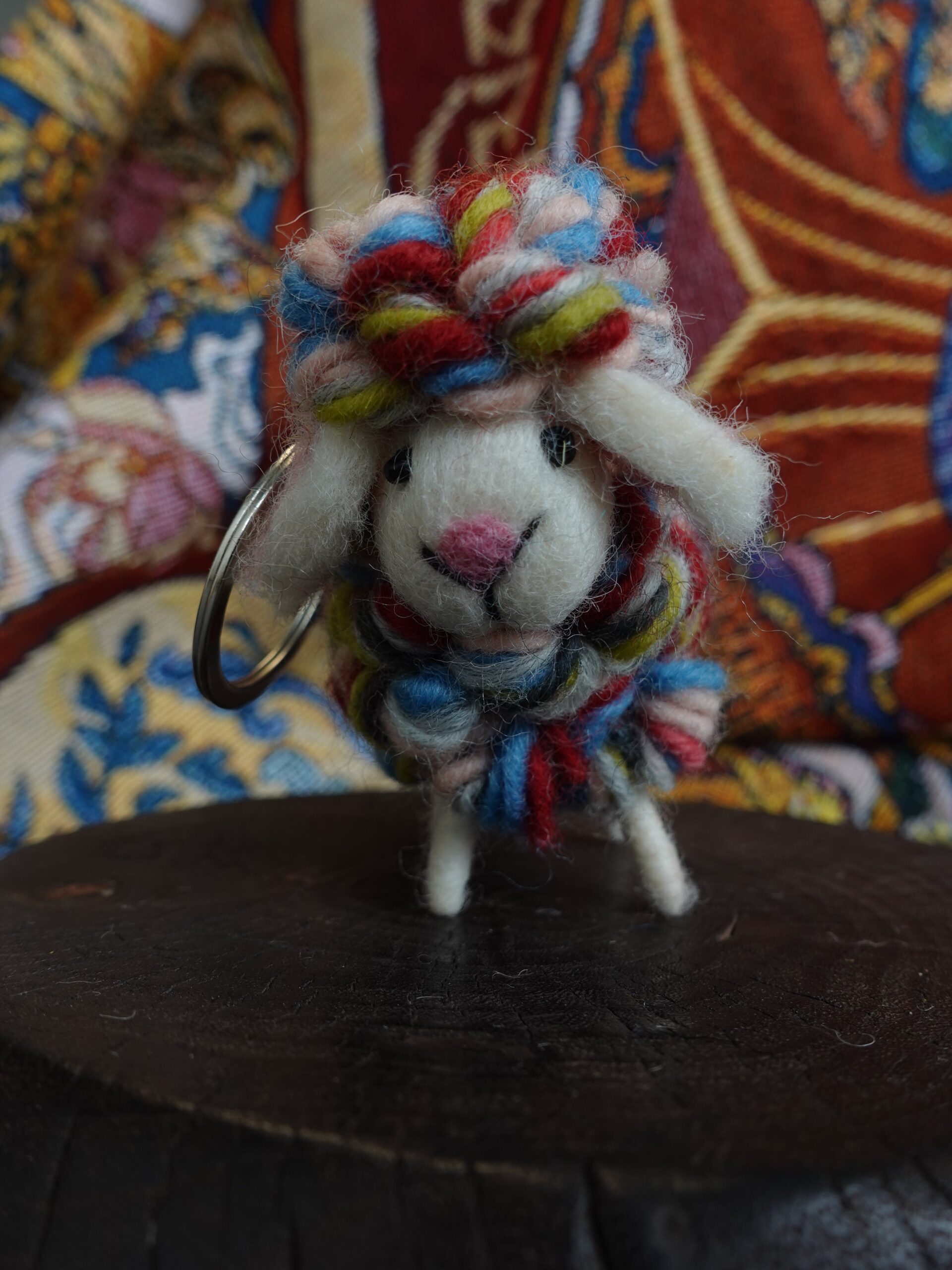 DSC01481.jpg Rainbow Wool Sheep Ornament - Image 1