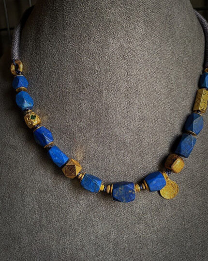 Whisper of Tranquil Healing Lapis Lazuli Gold Necklace