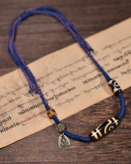 Prosperity Guardian Two-Eyed Dzi Pendant