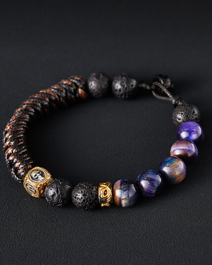 Prosperity Flame Tiger Eye and Silver Bracelet