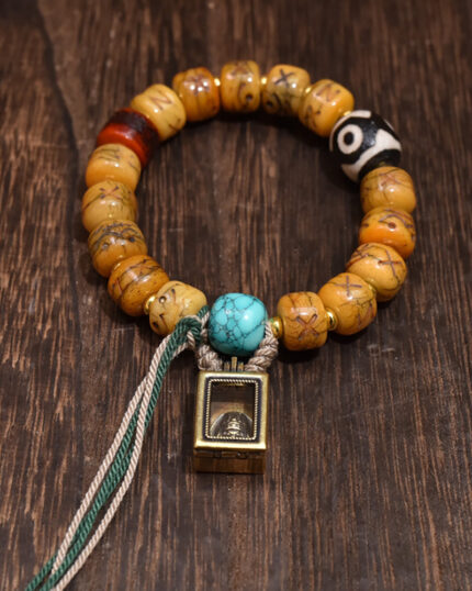Prosperity Tibetan Dzi Yak Bone Bracelet