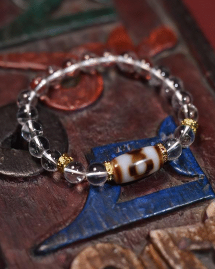 Healing Energy Tibetan Crystal Bracelet with Tibetan Dzi Beads