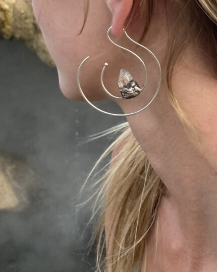 Celestial Blessing Clear Quartz Silver Earrings