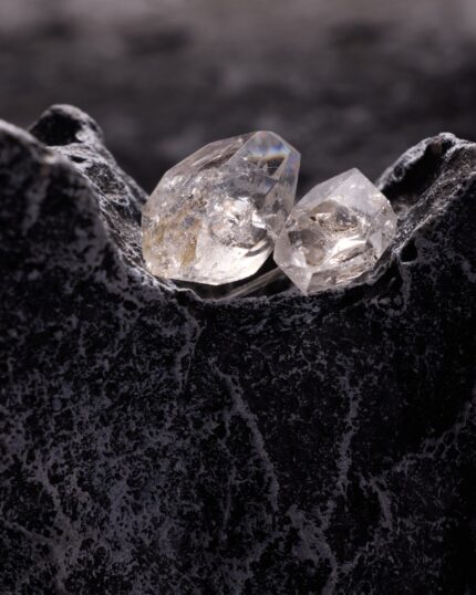 Raw Crystal Silver Drop Earrings