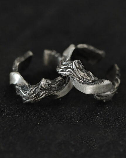 Guardian Waves Handcrafted Silver Earrings