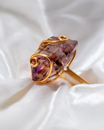 Embrace of the Heart Crystal Quartz Gold Rings