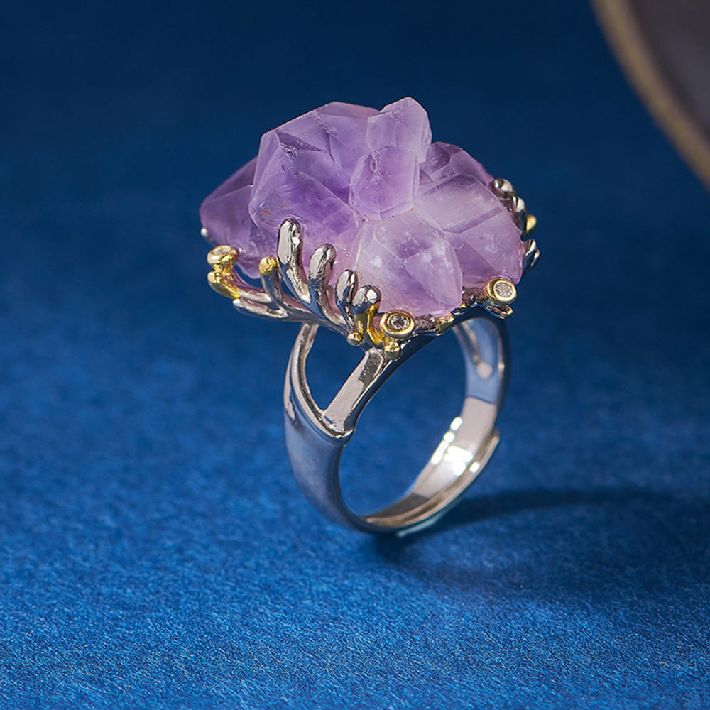 KD0101501_1.jpg Amethyst Crown Spirit Ring Sterling Silver - Image 1