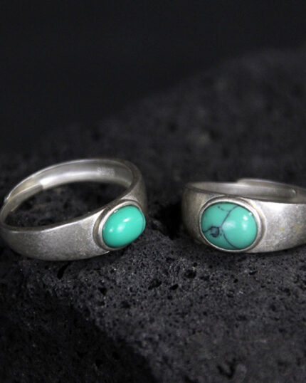 Wealth Harmony Turquoise Sterling Silver Rings