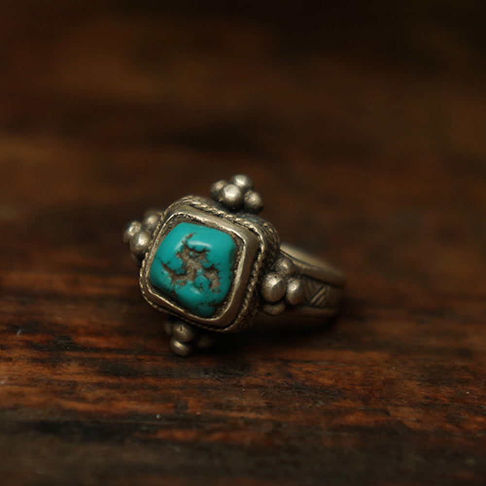 KD100401_2.jpg Unity Wealth Harmony Turquoise Silver Rings - Image 1