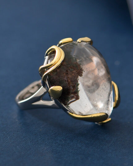 Guardian Green Crystal Silver Ring