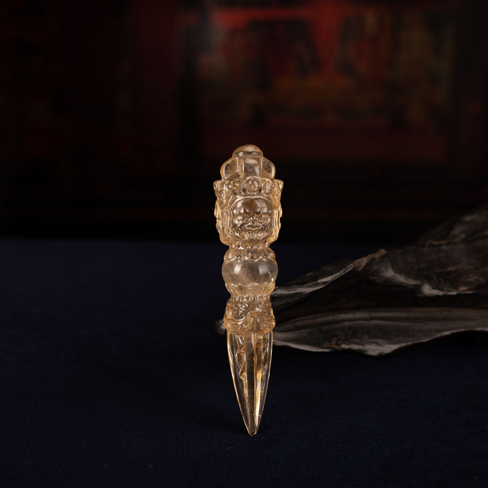 KG0202301_1.jpg Blessing Energy Clear Quartz Tibetan Dorje Dagger Decoration - Image 1