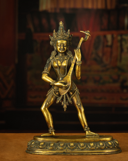 Protective Energy Copper Saraswati Buddha Statue
