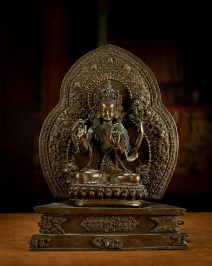 Bodhisattva of Boundless Compassion – 19th Century Four-Armed Avalokiteshvara Statue