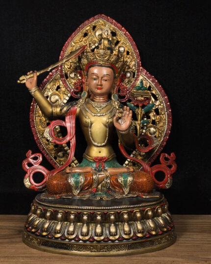 SUKHAVATI Manjushri AWAKENING Tibetan Statue for Eliminating Weakness