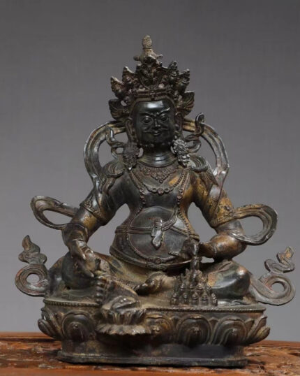 Yellow Jambhala FORTUNE Tibetan Bronze Statue for Eliminating Poverty
