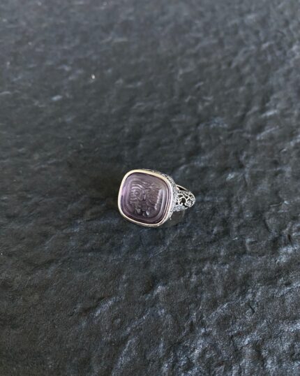 Sterling Silver & Amethyst Wealth Goddess Zakirum Ring