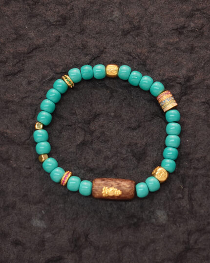 Prosperity & Healing Turquoise Bracelet with Buddha Charm